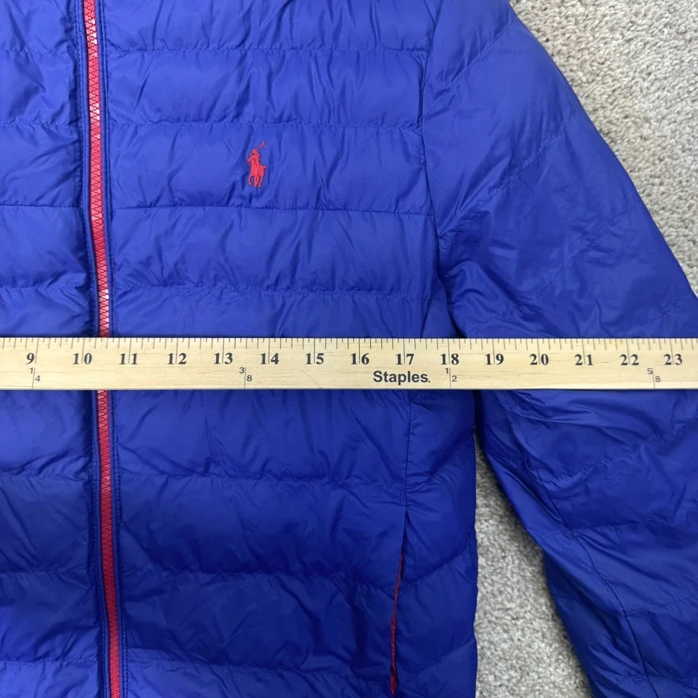 Polo Ralph Lauren Puffer Jacket Kids XL‎ 18-20 Blue Red Reversible Quilted Zip